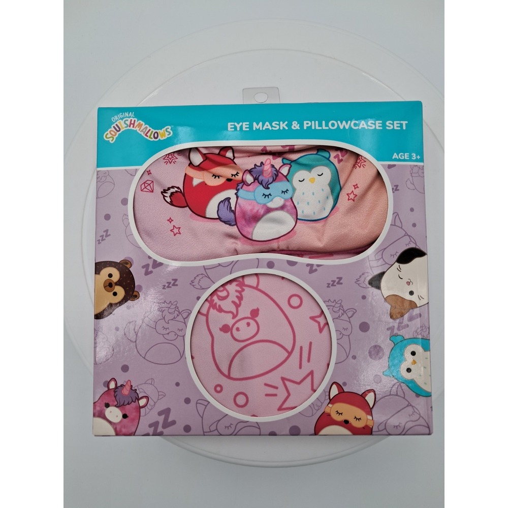 Squishmallows Eye Mask And‎ Pillowcase-Pink NIB